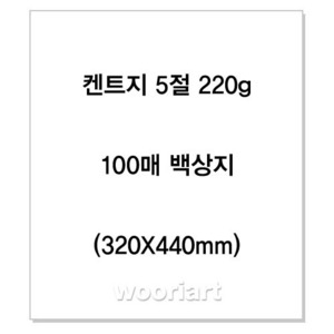 켄트지 5절 (320X440mm) 220g (100매) - 백상지
