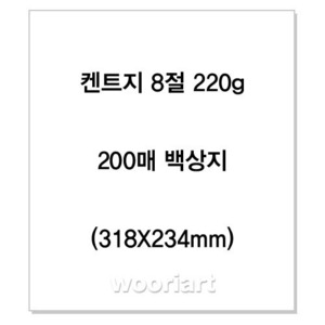 켄트지 8절 (390x270mm) 220g(200매) - 백상지
